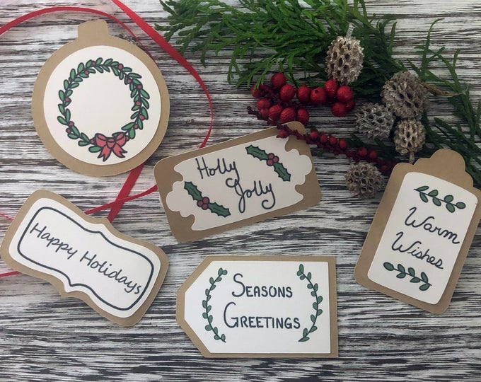 Sleepy Kitty Holiday Tags