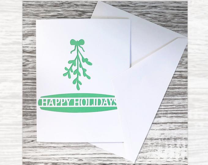 Handmade Mistletoe Christmas Card
