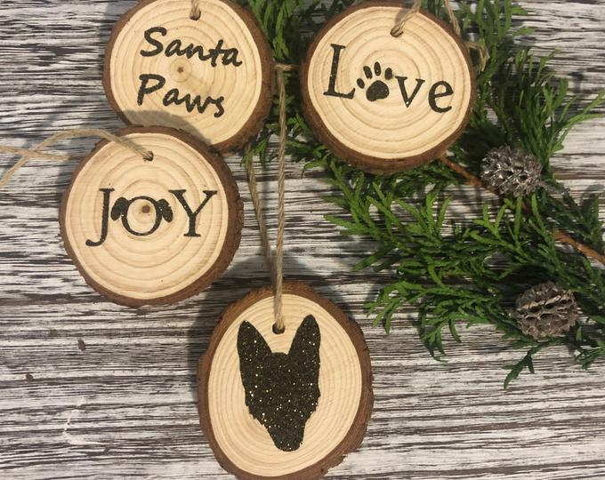 Handmade Cute Dog Wooden Ornament Set