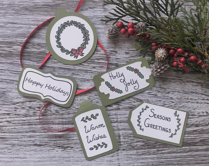 Sleepy Kitty Holiday Tags